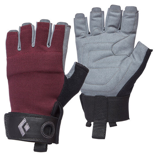 Gants via ferrata Black Diamond W'S Crag Half-Finger Gloves rouge Bordeaux