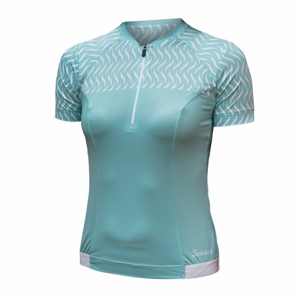 Maillot vélo femme Sensor Cyklo Tour bleu clair Mint Wave