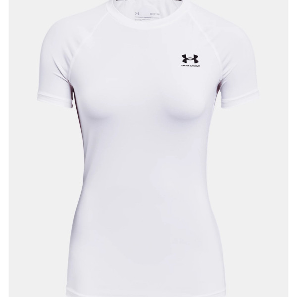 T-shirt fonctionnel femme Under Armour HG Authentics Comp SS blanc White/Black