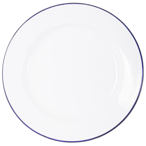 Assiette Bo-Camp Dinner plate enamel blanc / bleu Blue