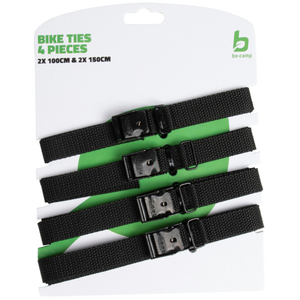 Sangles Bo-Camp Bike Ties 18 mm set 4 pcs noir Black