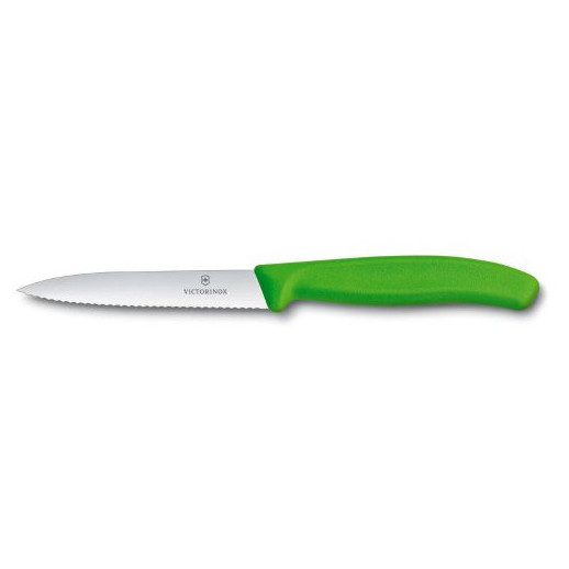 Couteau légumes Victorinox lame ondulée vert clair