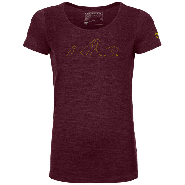 T-shirt fonctionnel femme Ortovox W's 150 Cool Mountain Face TS bordeau Darkwineblend