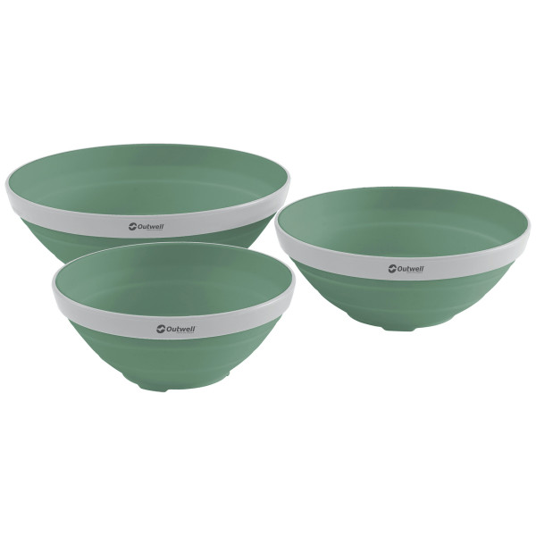 Jeu de bols Outwell Collaps Bowl Set vert foncé Shadow Green