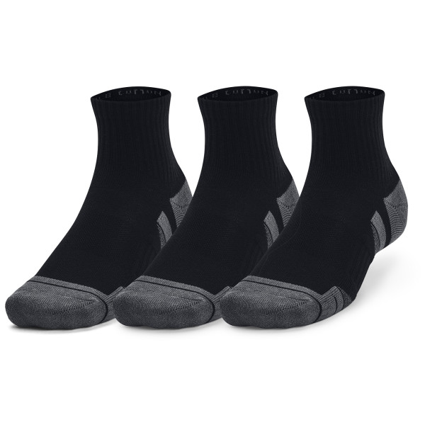 Jeu de chaussettes Under Armour Performance Cotton 3p Qtr vert Black / Black / Pitch Gray