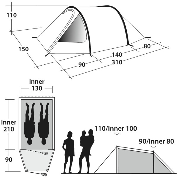 Tente de randonnée Outwell Earth 2