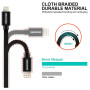 Câble données et chargement Swissten Textile USB / Lightning 3 m