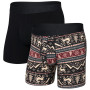 Caleçon homme Saxx Droptemp Cooling Cotton Boxer Brf Fl 2Pk noir caribou/black