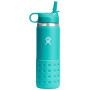 Bouteille enfant Hydro Flask Kids Wide Mouth 20 oz Straw Lid/Boot vert clair mirage