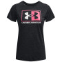 T-shirt femme Under Armour Tech Twist Box LU SSC vert Black / Jet Gray / White