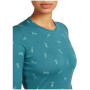 T-shirt fonctionnel femme Icebreaker Women Merino 200 Oasis LS Crewe Snow Day