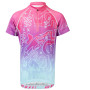Maillot cyclisme enfant Silvini Scrivia 2023 rose / bleu fuchsia-turquoise