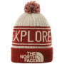 Bonnet The North Face Retro Tnf Pom Beanie banc / rouge BrickHouseRed/Flax