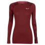 T-shirt femme Salewa Cristallo Warm Amr W L/S Tee. rouge foncé 1570 - syrah