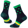 Chaussettes Warg Happy Merino M Stripes and Dots bleu / vert Navy/Green