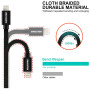 Câble données et chargement Swissten Textile USB-C / Lightning 2 m