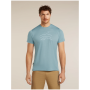 T-shirt fonctionnel homme Icebreaker Merino Blend 125 Cool-Lite™ Sphere SS Tee Across the Peaks bleu clair FLINT BLUE