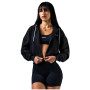 Sweat-shirt femme Nebbia Black zip-up hoodie Power noir BLACK