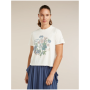 T-shirt femme Icebreaker Merino 150 Tech Lite SS Crop Tee NZ Flora blanc ECRU HTHR