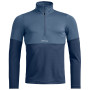 Sweat-shirt homme Ortovox Fleece Light Zip Neck bleu Blue Nunatak
