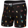 Caleçon Saxx Vibe Boxer Brief noir / jaune black bowties n booze