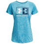 T-shirt femme Under Armour Tech Twist Box LU SSC bleue Fuse Teal / Capri / White