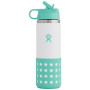 Bouteille enfant Hydro Flask Kids Wide Mouth 20 oz Straw Lid/Boot turquoise Iceland
