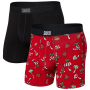Caleçon Saxx Vibe Super Soft BB 2Pk 2023 noir / rouge kiss off/black