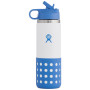 Bouteille enfant Hydro Flask Kids Wide Mouth 20 oz Straw Lid/Boot bleu clair Coke