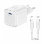 Adaptateur Swissten GaN 1 USB-C 35 W + câble de données USB-C 1,2 m