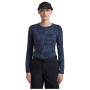 T-shirt fonctionnel femme Icebreaker Women M 200 Oasis LS Crewe Moss BloomAOP