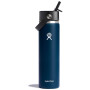 Bouteille isotherme Hydro Flask Wide Flex Straw Cap 24 oz bleu foncé indigo