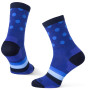 Chaussettes Warg Happy Merino M Stripes and Dots bleue Blue