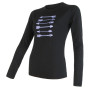 T-shirt femme Sensor Merino Wool PT Šípy dl.r. vert Black