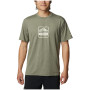 T-shirt homme Columbia Tech Trail™ Front Graphic SS Tee vert /blanc Stone Green Hthr, Tested Tough PDX Grx