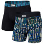 Caleçon Saxx Vibe Super Soft BB 2Pk 2023 bleue / noir ModernFairisle/BlackGeo