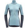 Col roulé femme Devold Wool Mesh Woman Half Zip Neck bleu clair Cameo/Night