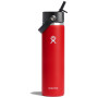 Bouteille isotherme Hydro Flask Wide Flex Straw Cap 24 oz rouge Goji