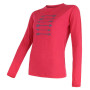 T-shirt femme Sensor Merino Wool PT Šípy dl.r. rose Magenta