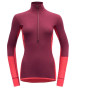 Col roulé femme Devold Wool Mesh Woman Half Zip Neck framboise Beetroot/Poppy