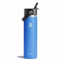 Bouteille isotherme Hydro Flask Wide Flex Straw Cap 24 oz bleu / gris cascade